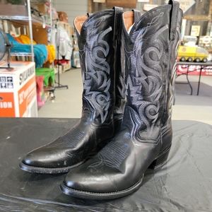 Dan Post Men's Black LEATHER Mignon Corona Western Boots DP2110R Size 10D In Box